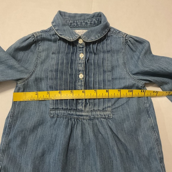 Ralph Lauren Baby Girl Chambray Denim Pintuck Shirt Long Sleeve - Picture 4 of 9